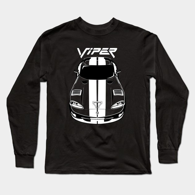 Dodge Viper 1996-2002 - White Stripes Long Sleeve T-Shirt by V8social